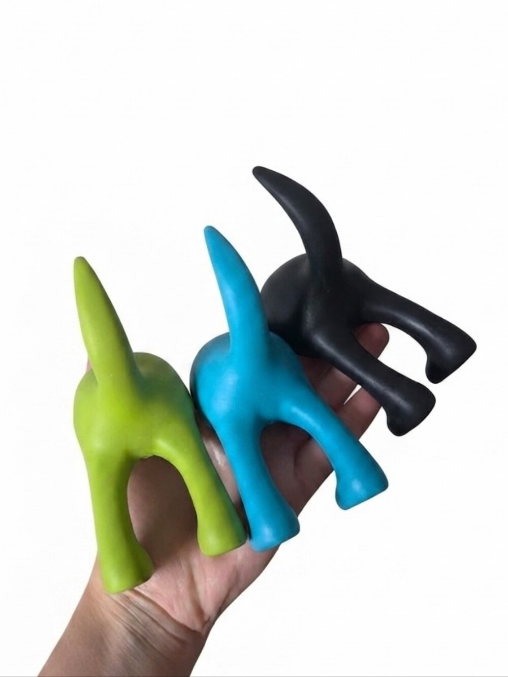 IKEA Bastis Dog Tail Hanging Hook Leash Keys Hat Coat Lot Of 3 Black Black Lime